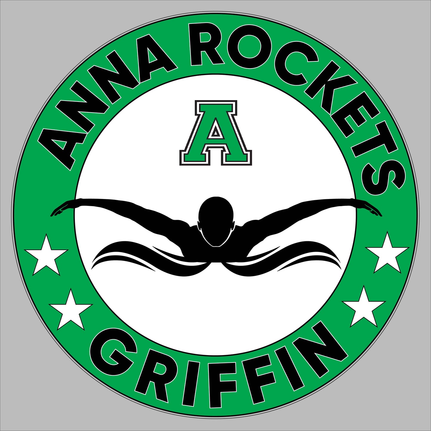 Anna Rockets Swimming Yard Sign